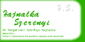 hajnalka szerenyi business card